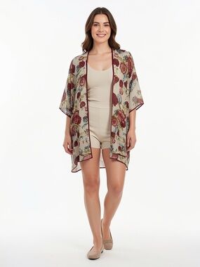 band of Gypsies sheer floral open kimono size small/medium